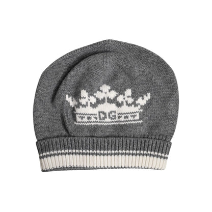 Dolce & Gabbana Gray Cashmere Knitted Winter Beanie Hat