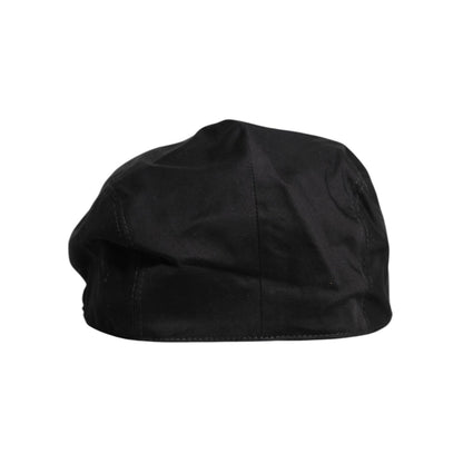 Dolce & Gabbana Black Cotton Newsboy Capello Cabbie Hat