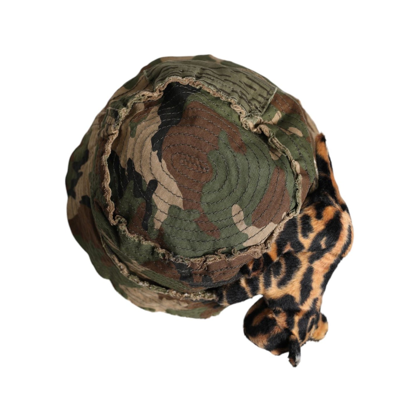 Dolce & Gabbana Multicolor Leopard Embellish Wide Brim Bucket Hat