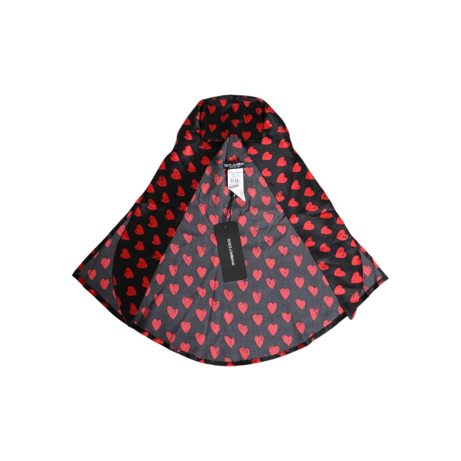 Dolce & Gabbana Black Red Hearts Polyester Hat