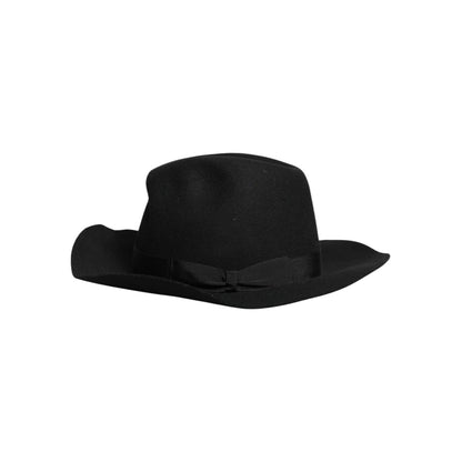 Dolce & Gabbana Black Wide Brim Trilby Fedora Hat