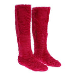 Dolce & Gabbana Pink Lamb Fur Leather Flat Boots SIG19166-1