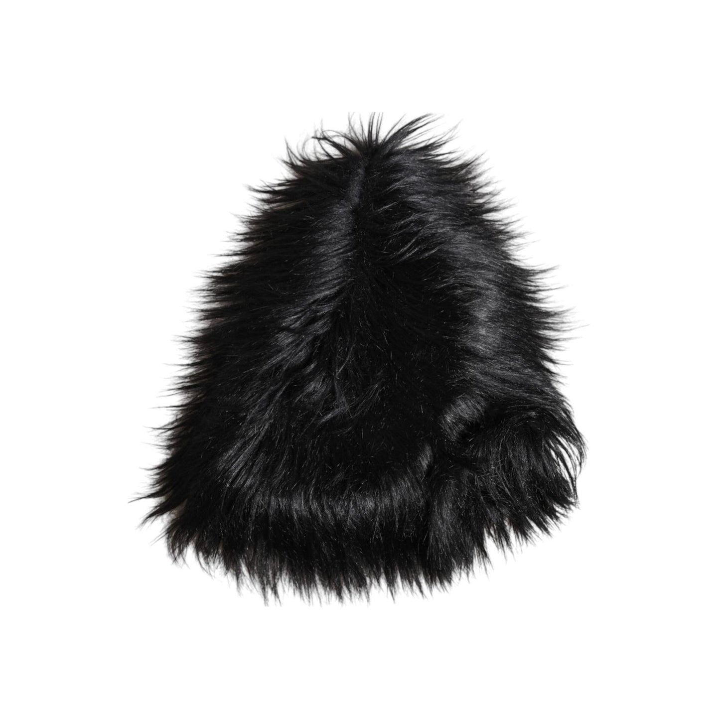 Dolce & Gabbana Black Acrylic Fur Womens Bucket Hat