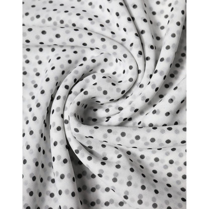 Dolce & Gabbana White Polka Dots Polyester Wrap Shawl Scarf