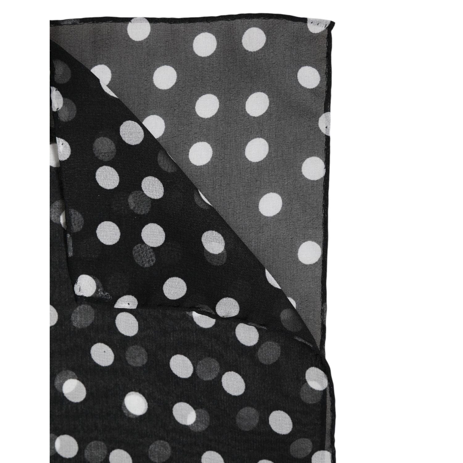Dolce & Gabbana Black Polka Dots Polyester Wrap Shawl Scarf