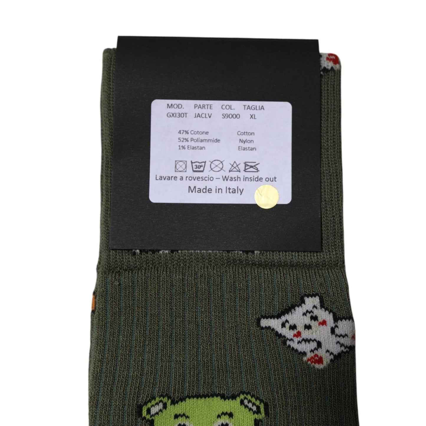 Dolce & Gabbana Green Nylon DG Bear Printed Mid Calf Socks