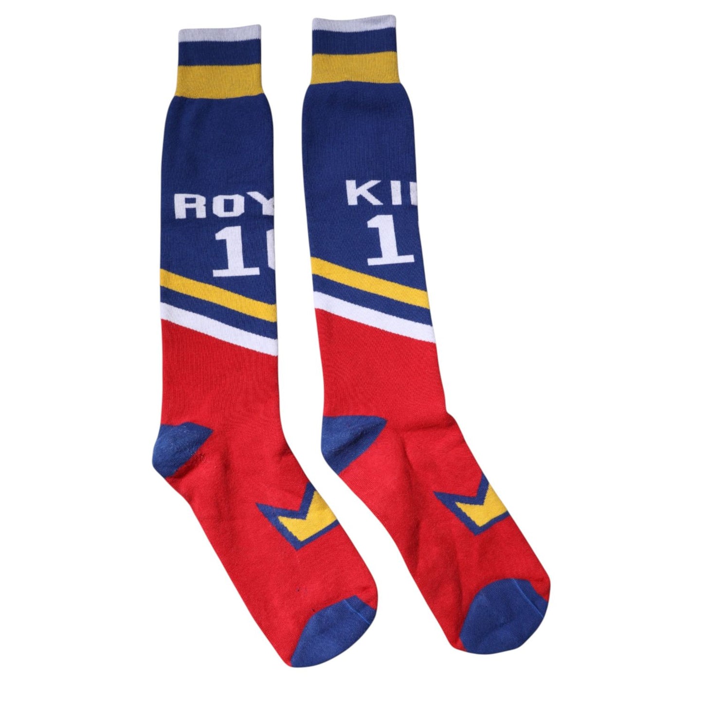 Dolce & Gabbana Multicolor Printed Cotton Over Calf Socks