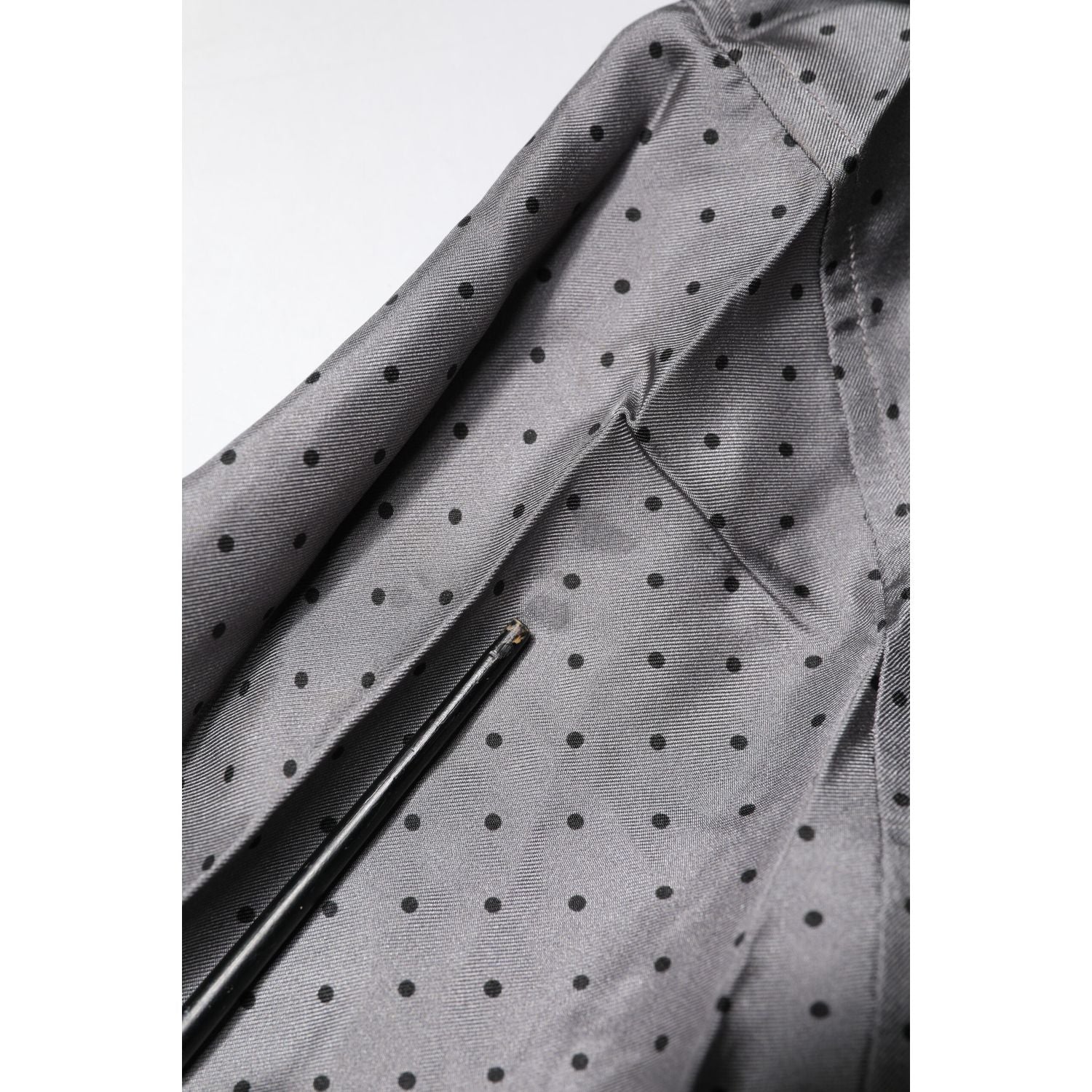 Dolce & Gabbana Gray Polka Dot Silk Long Sleeve Shirt