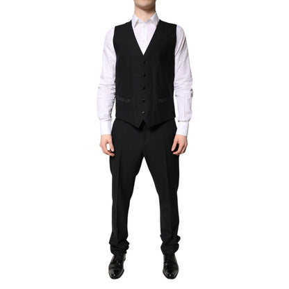 Dolce & Gabbana Black Single Breasted Formal 3 Piece Suit