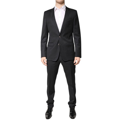 Dolce & Gabbana Dark Gray Wool Single Breasted 2 Piece Suit