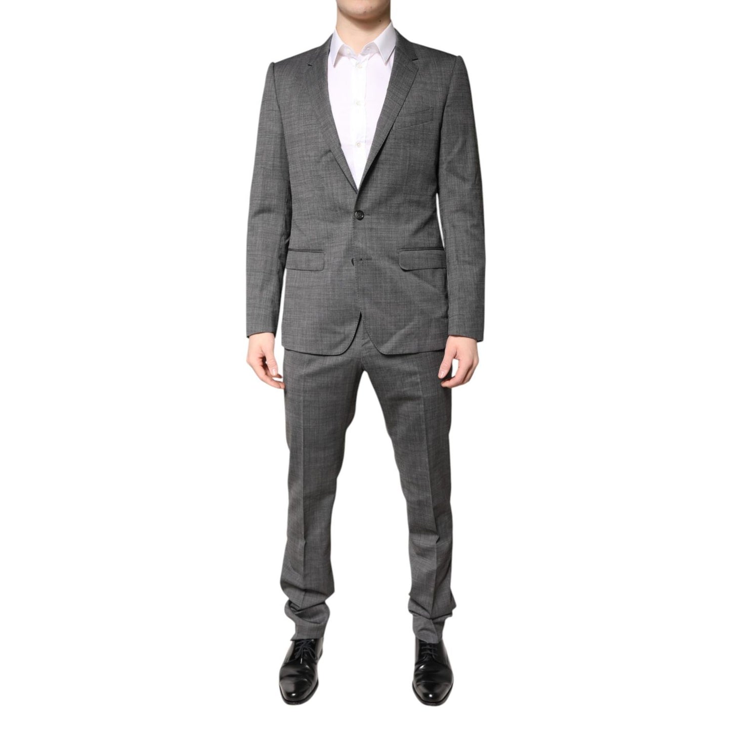 Dolce & Gabbana Gray Wool Single Breasted 2 Piece Suit