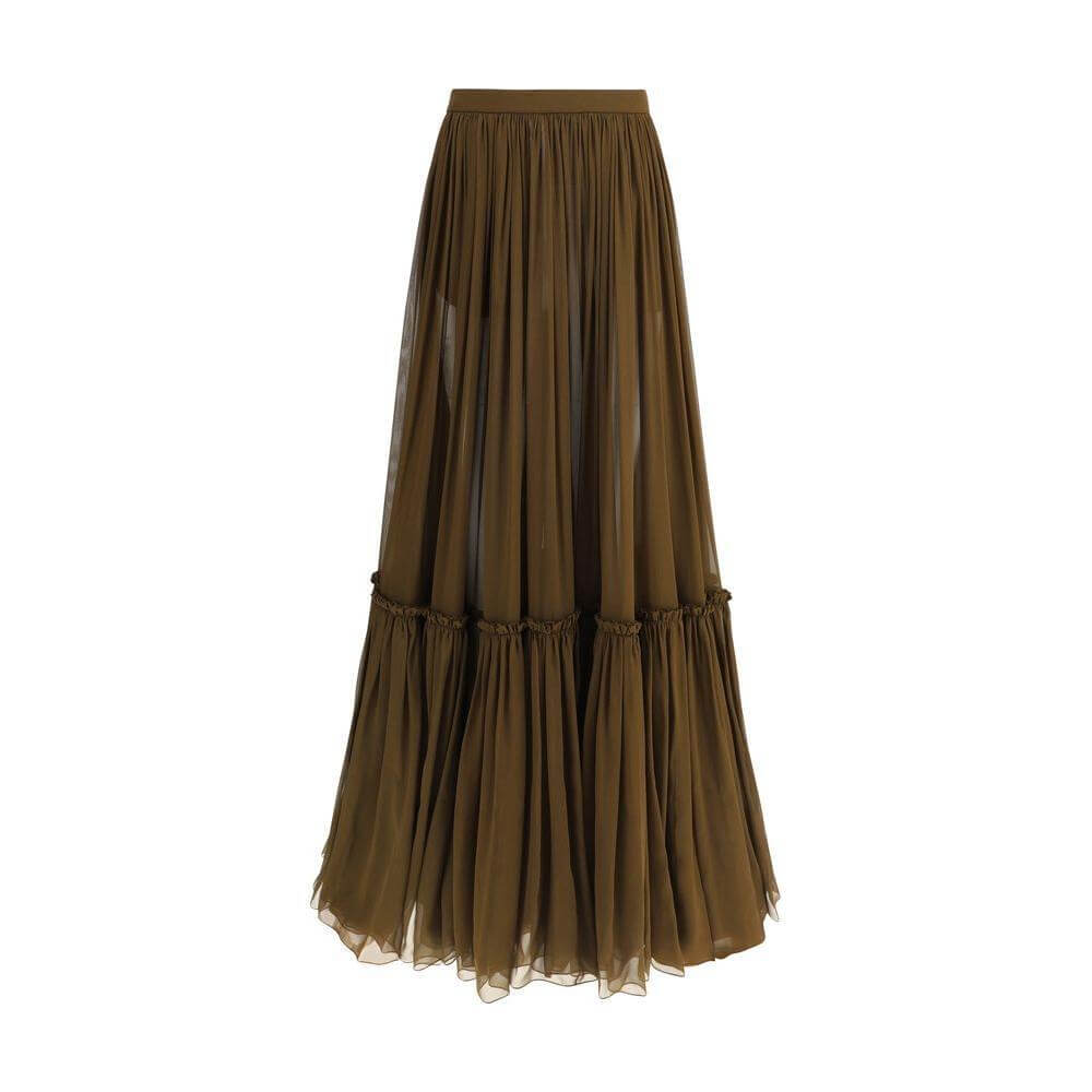 Saint Laurent Flounced long Skirt SA-834197Y115W2423-IT38 | S