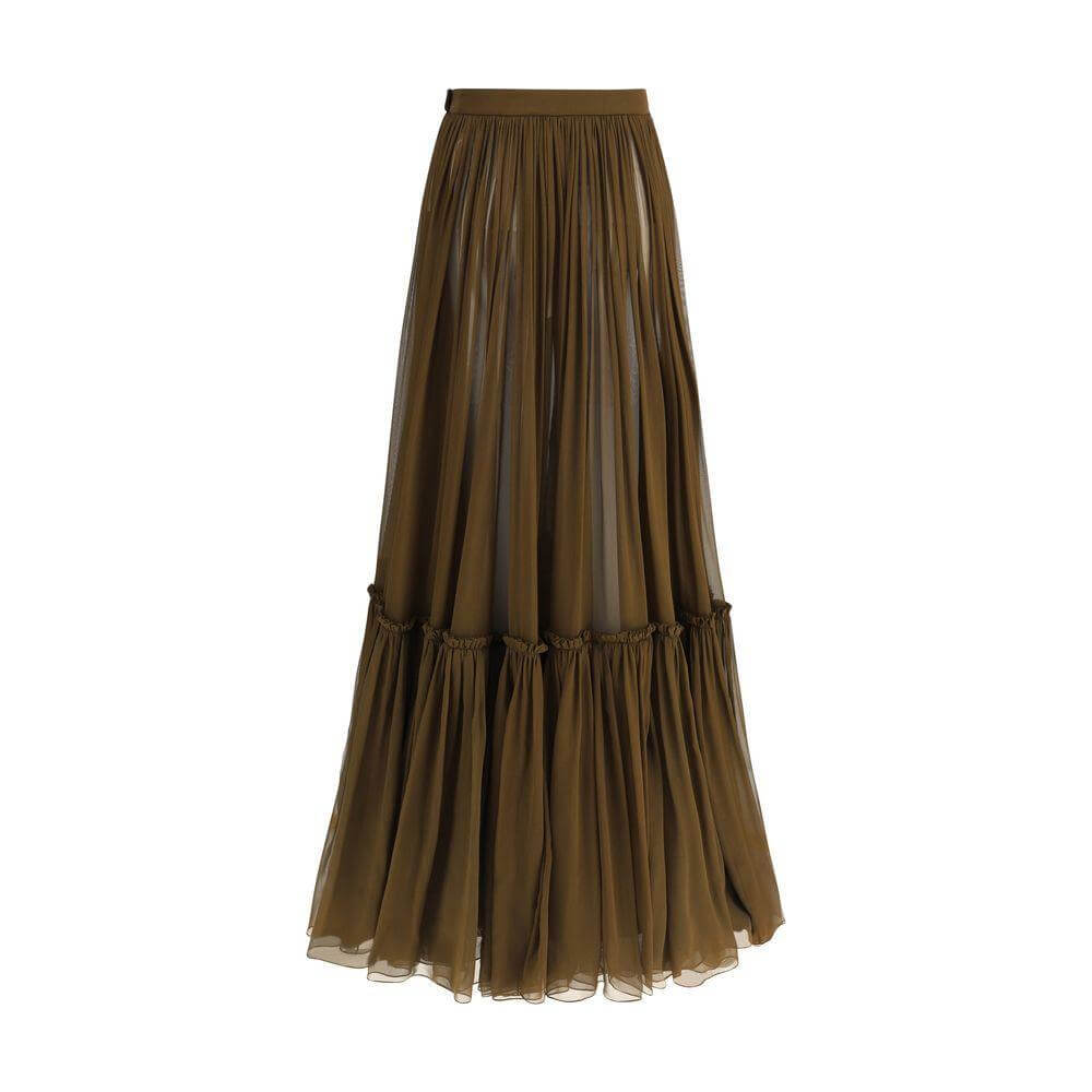 Saint Laurent Flounced long Skirt SA-834197Y115W2423-IT38 | S