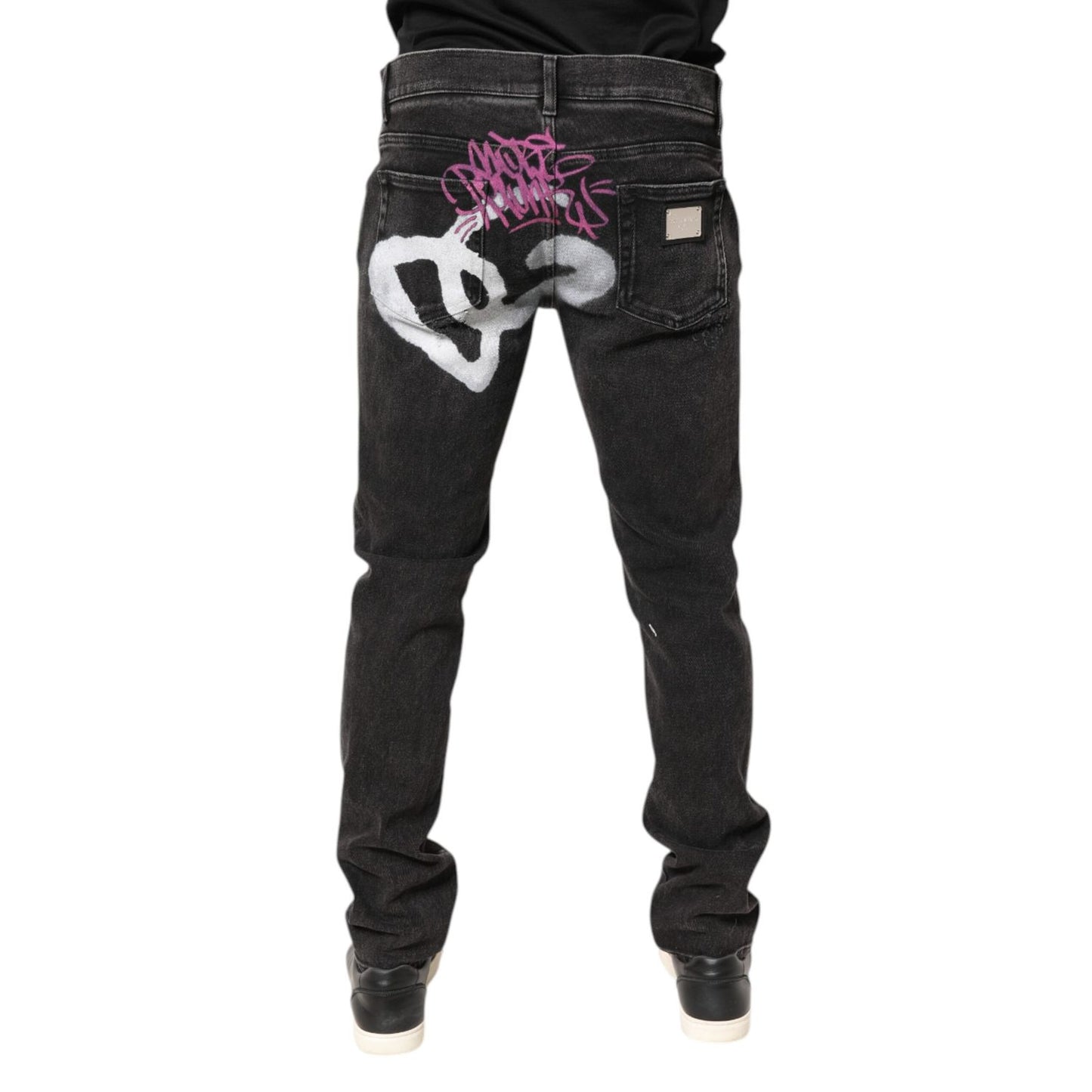 Dolce & Gabbana Gray Washed Cotton Skinny Denim Jeans