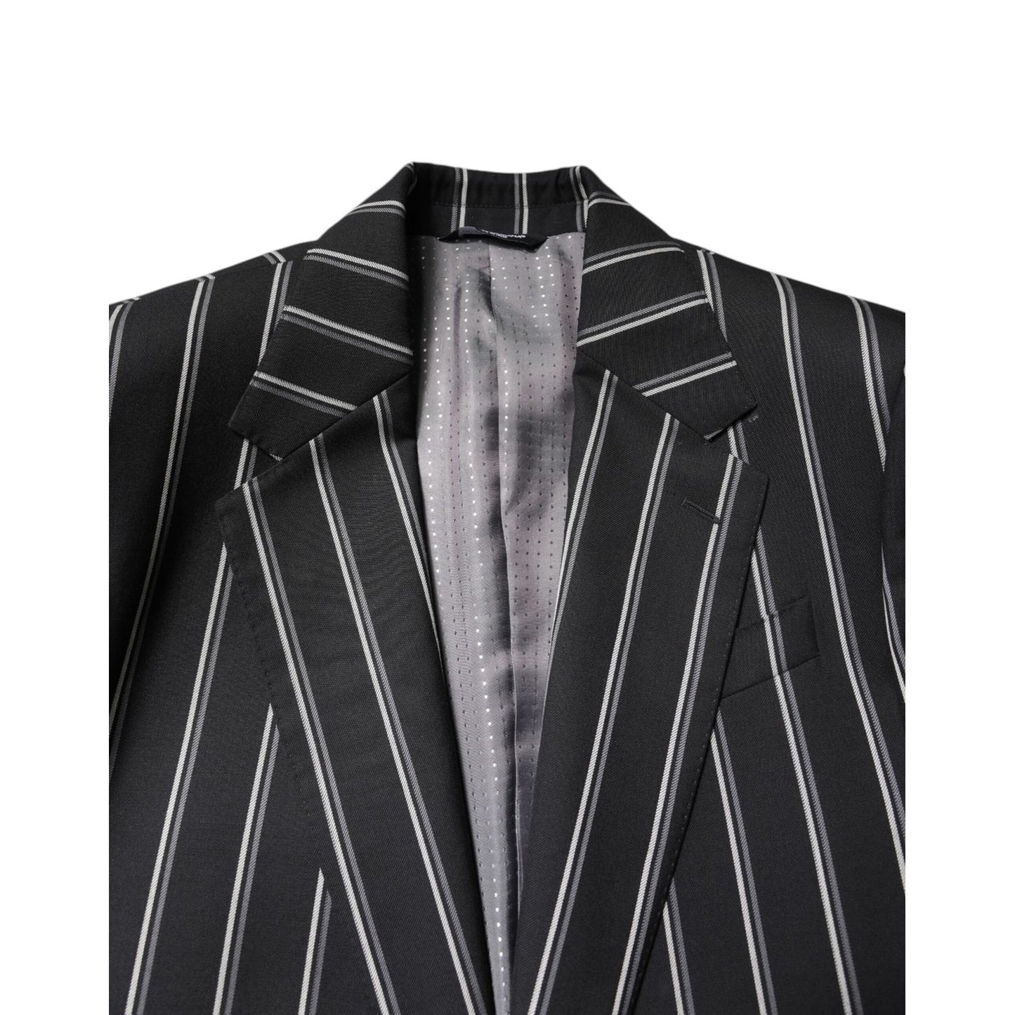 Dolce & Gabbana Black Striped SICILIA Formal 2 Piece Suit