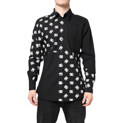 Dolce & Gabbana Black DG Logo Cotton MARTINI Dress Shirt