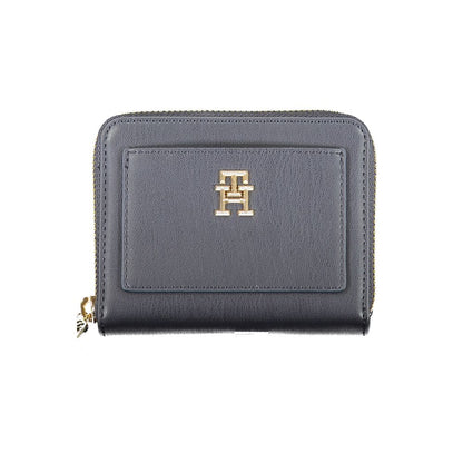 Tommy Hilfiger Blue Polyethylene Wallet with logo, zip closure, contrasting details, 2 compartments, coin purse, card slots, external pocket