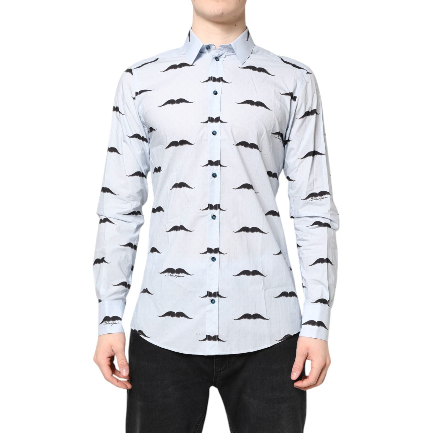 Dolce & Gabbana Light Blue Cotton MARTINI Formal Dress Shirt