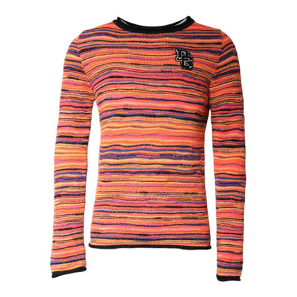 Dolce & Gabbana Multicolor Wool DGLogo Knit Pullover Sweater