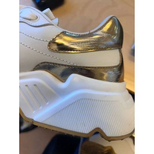 Dolce & Gabbana White Gold Daymaster Low Top Sneakers Shoes