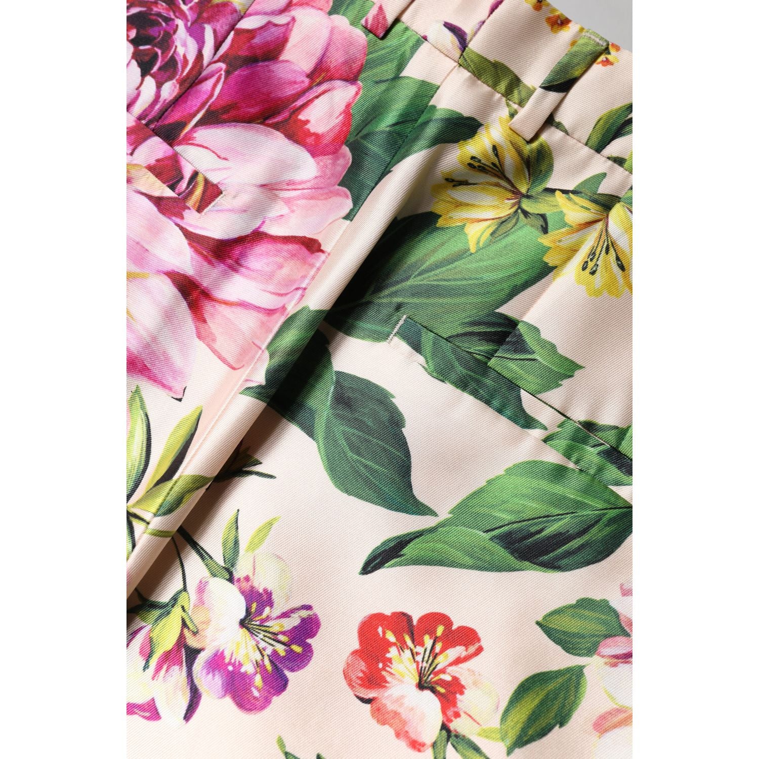 Dolce & Gabbana Multicolor Floral High Waist Straight Pants