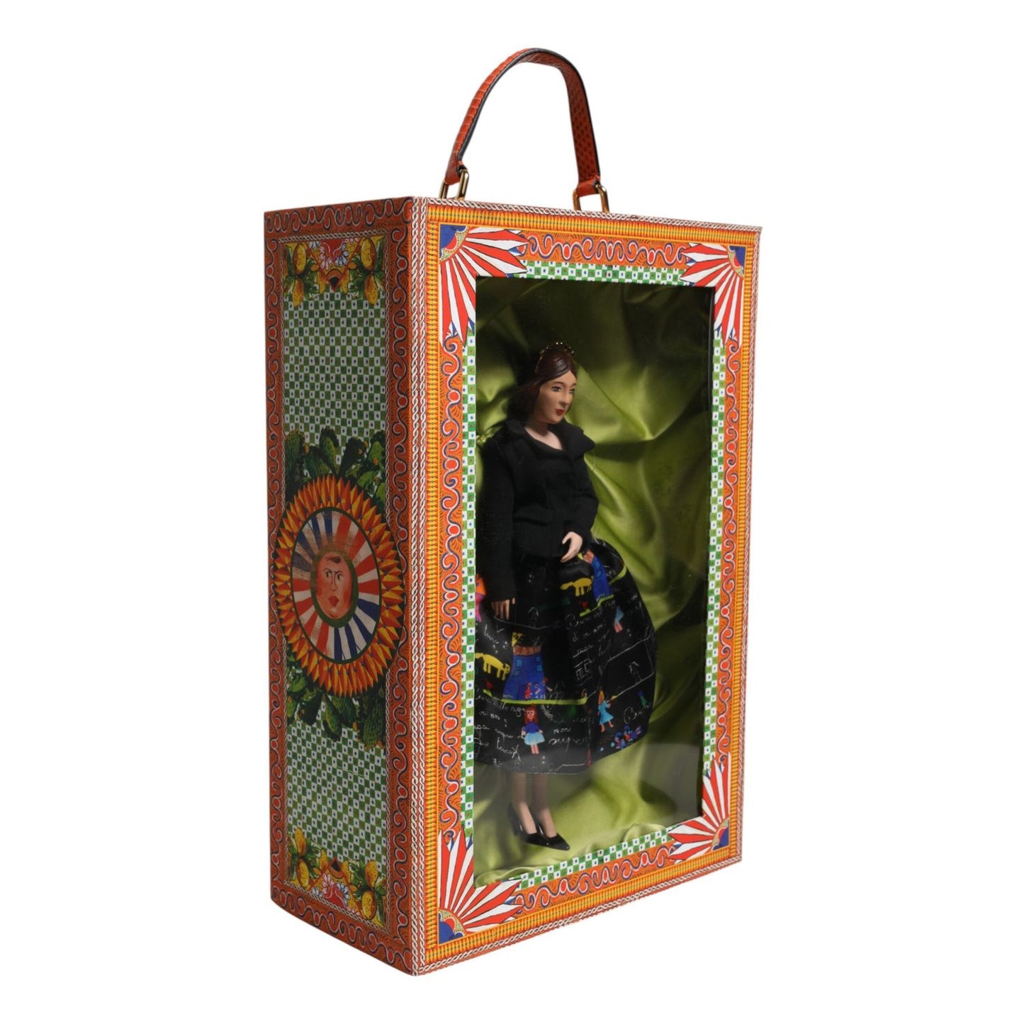 Dolce & Gabbana Black Dress Ceramic Porcelain Fashion Leather Sicily Dolls