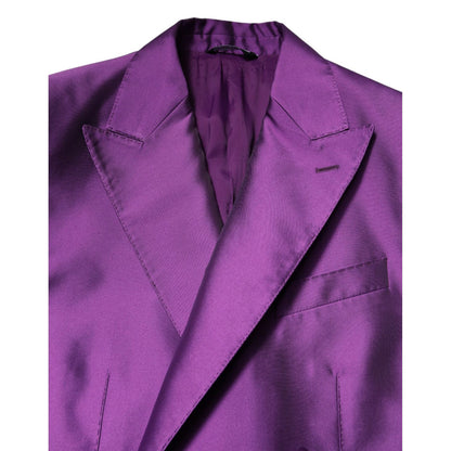 Dolce & Gabbana Purple Double Breasted Men Suit Coat Blazer