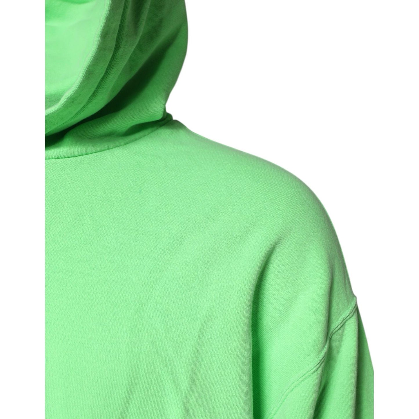 Dolce & Gabbana Green Cotton DG Logo Print Hooded Sweater