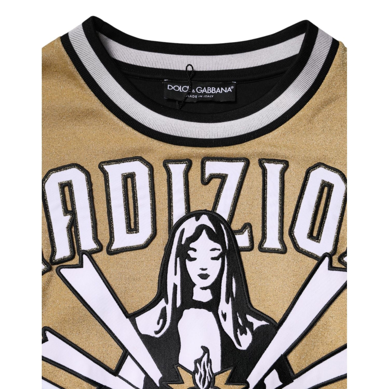 Dolce & Gabbana Multicolor Cotton Crew Neck Pullover Sweater