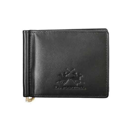 La Martina Black Leather Men Wallet