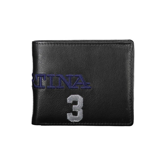 La Martina Black Leather Men Wallet