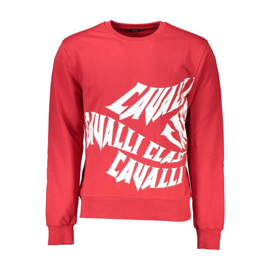 Cavalli Class Red Cotton Men Sweater