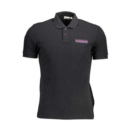 Napapijri Black Cotton Men Polo Shirt