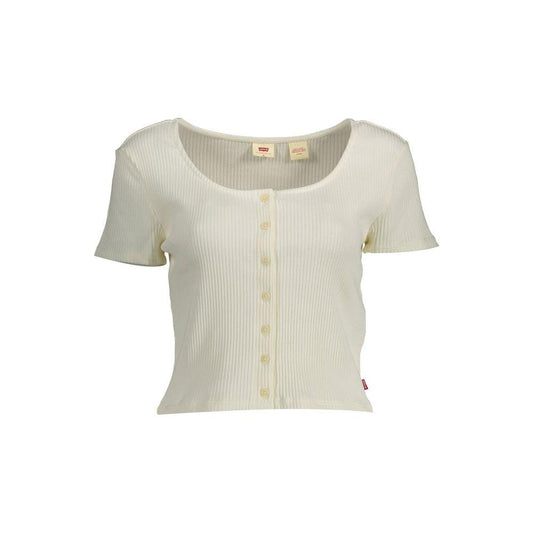 Levi's White Cotton Women T-Shirt