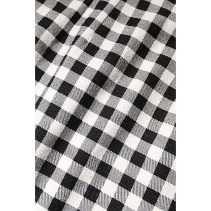 Dolce & Gabbana White Black Checkered Sleeveless Sheath Dress