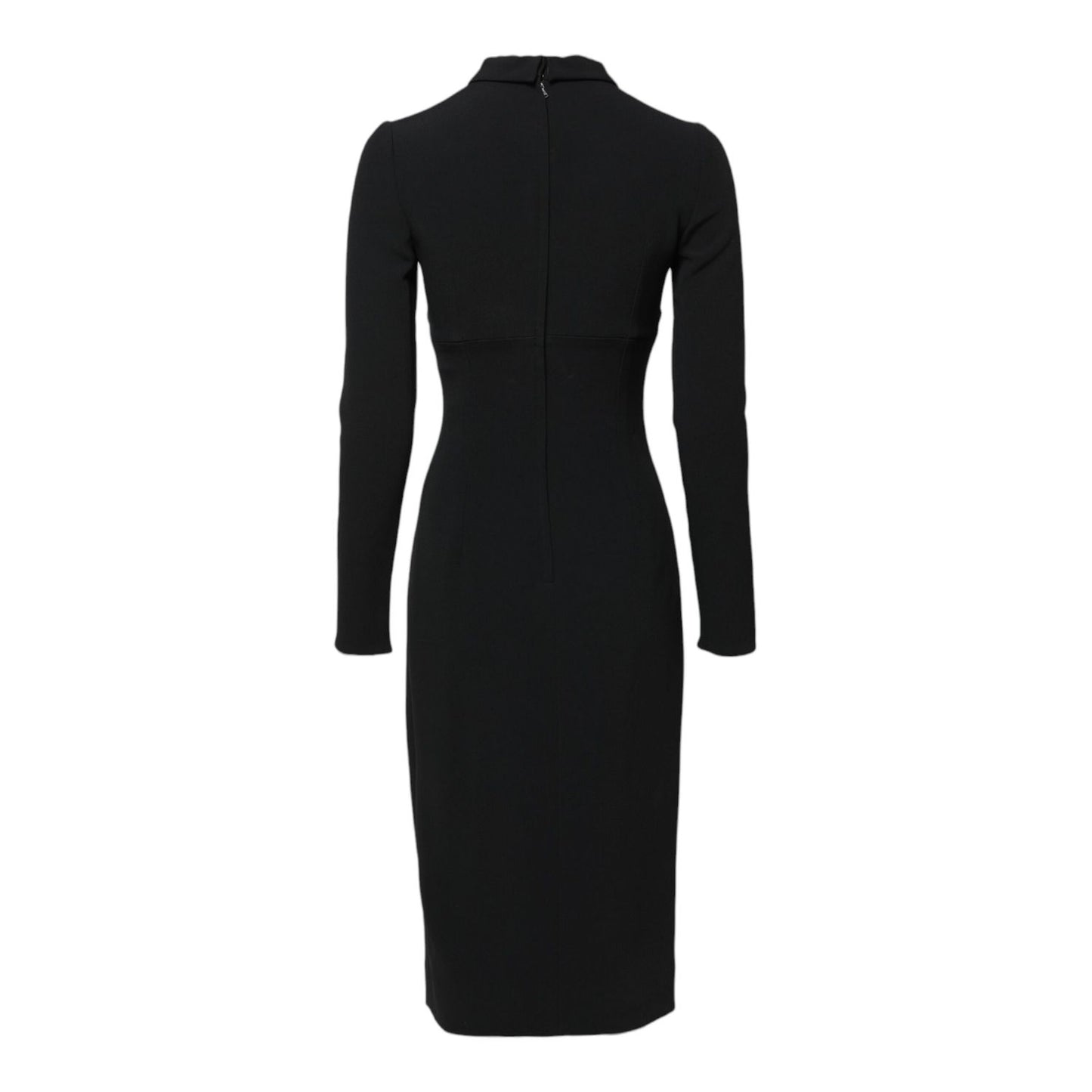 Dolce & Gabbana Black Long Sleeves Bodycon Sheath Midi Dress