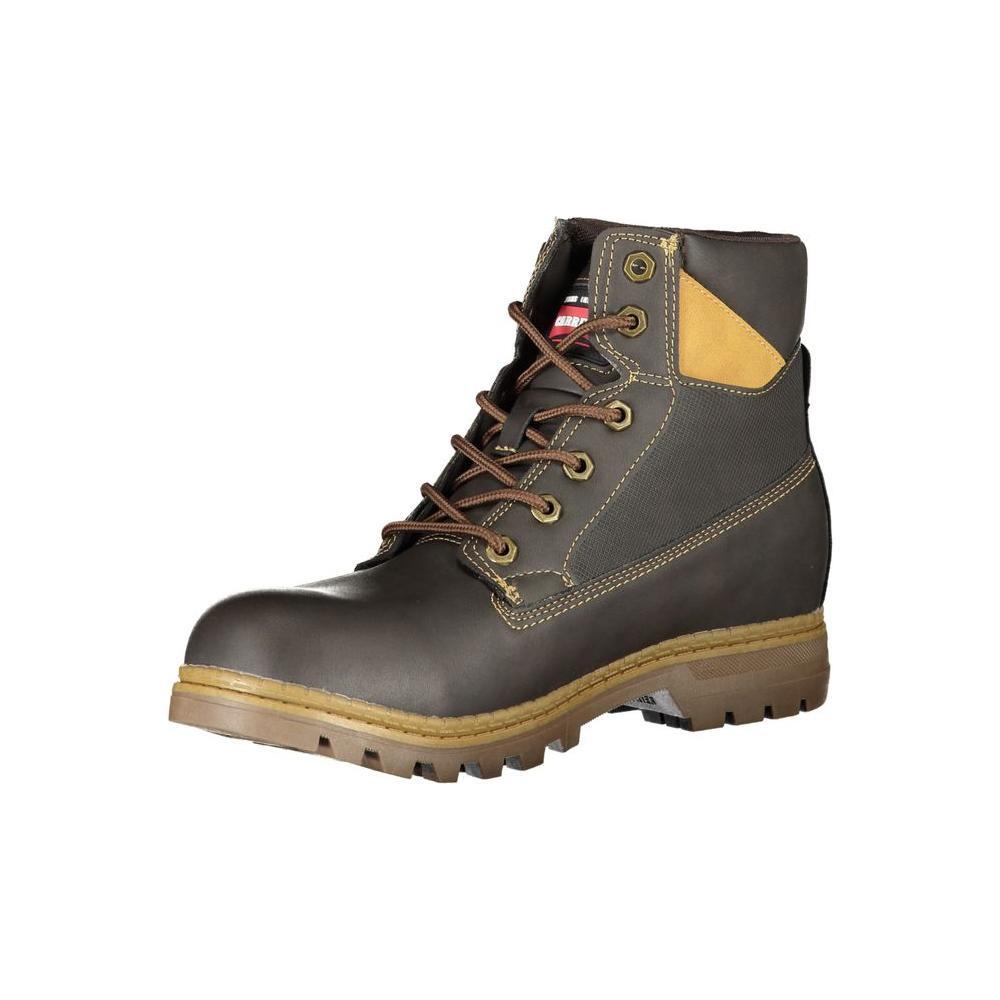 Carrera Rugged Brown Lace-Up Boots with Contrast Details CA-25379-EU40/US7