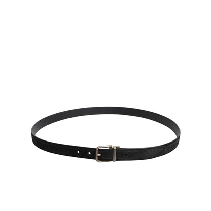Dolce & Gabbana Black Calf Leather Classic Metal Buckle Belt
