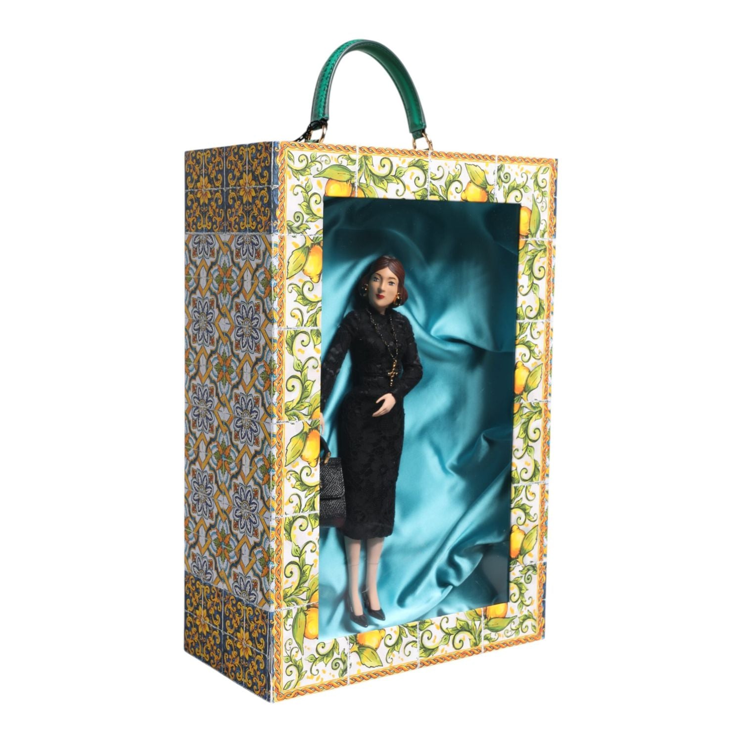 Dolce & Gabbana Black Dress MARIA Porcelain Fashion Show Leather Sicily Dolls