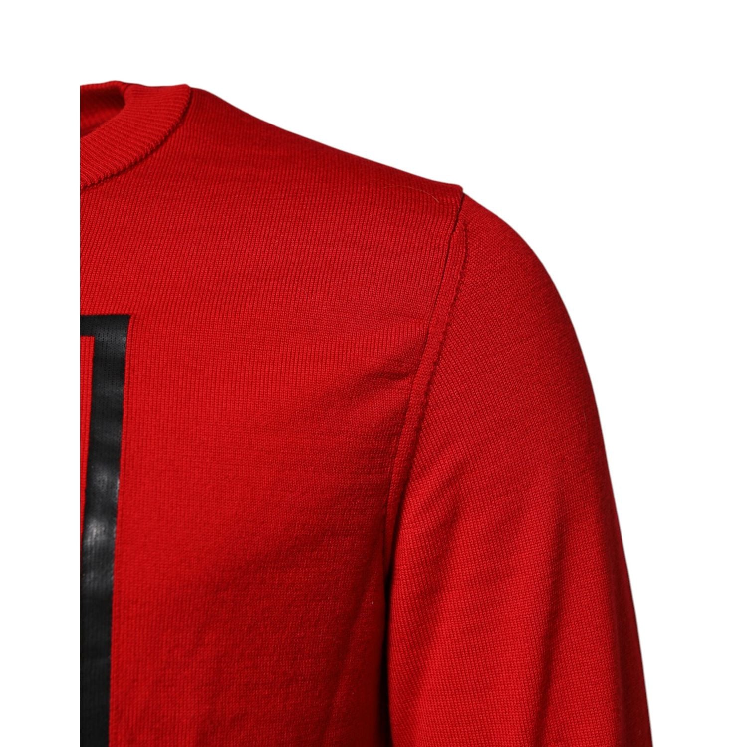 Dolce & Gabbana Red Eye Print Crew Neck Men Pullover Sweater