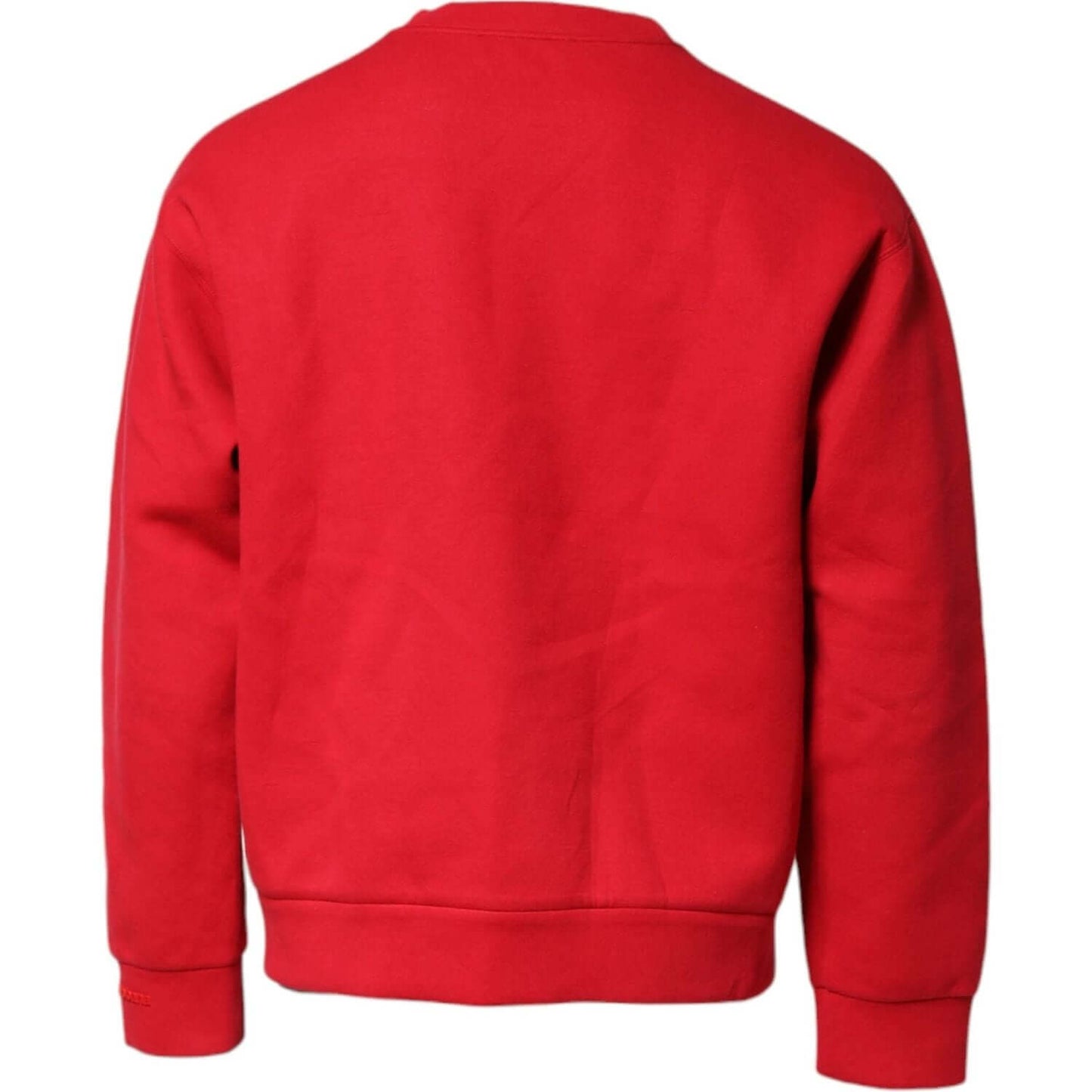 Dolce & Gabbana Red Embossed Logo Cotton Crew Neck Sweater TSH90592-50