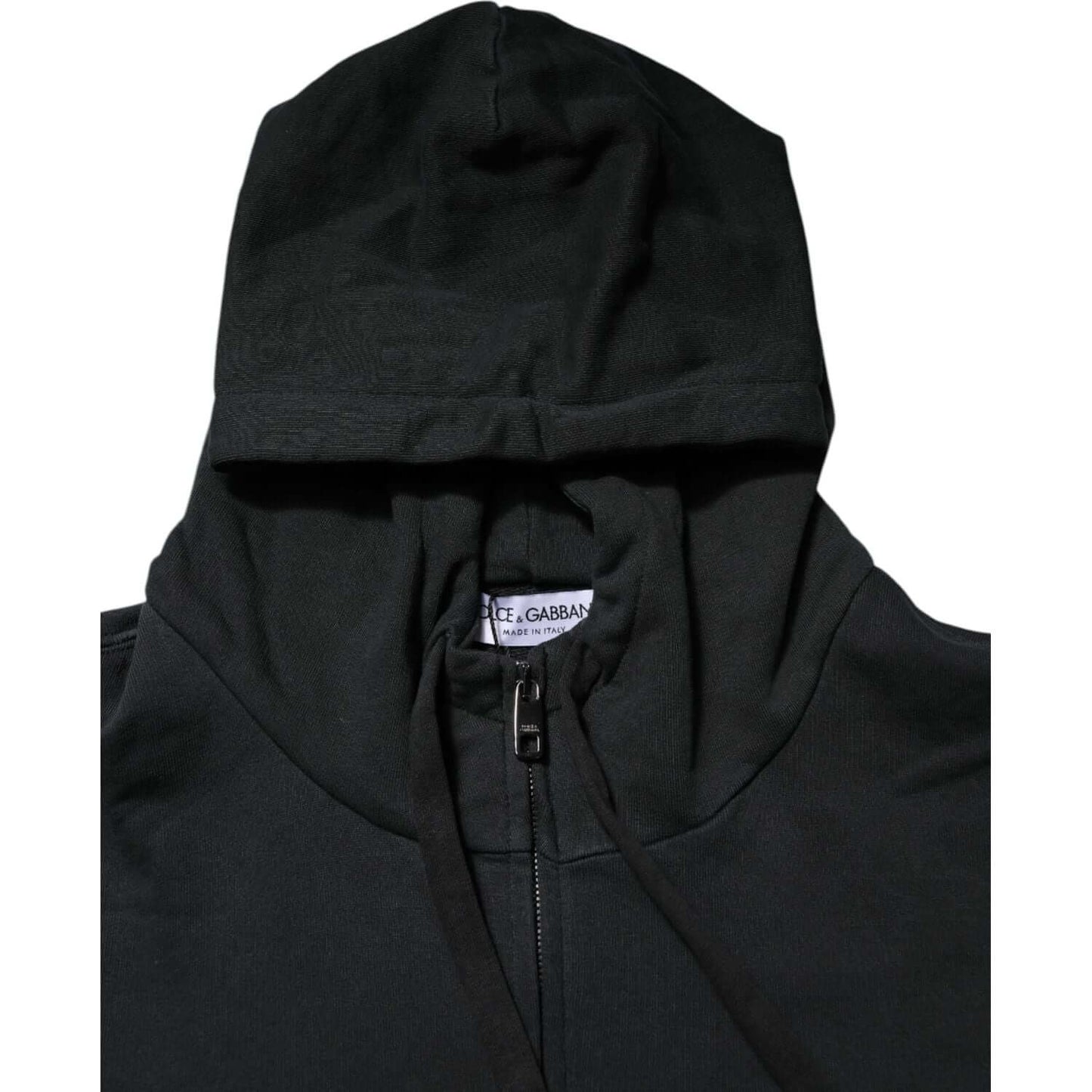 Dolce & Gabbana Black Logo Full Zip Hooded Men Sweatshirt Sweater TSH90597-54