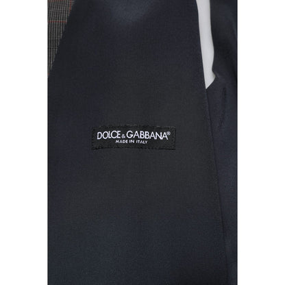 Dolce & Gabbana Gray Plaid Wool Formal Dress Waistcoat Vest