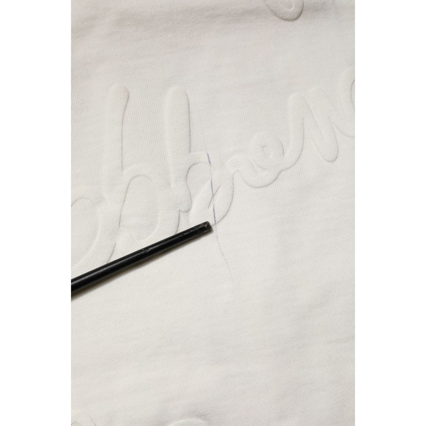 Dolce & Gabbana White Cotton Logo Embossed Crew Neck T-shirt