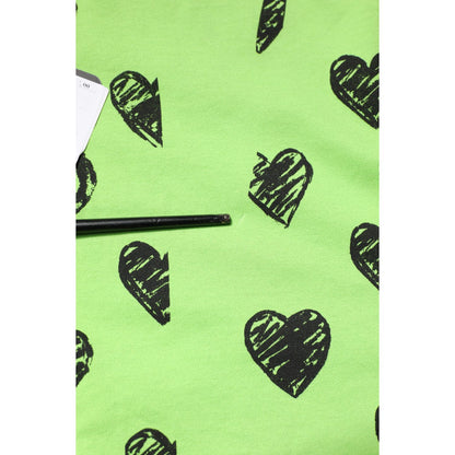 Dolce & Gabbana Green Heart Print Cotton Crew Neck T-shirt