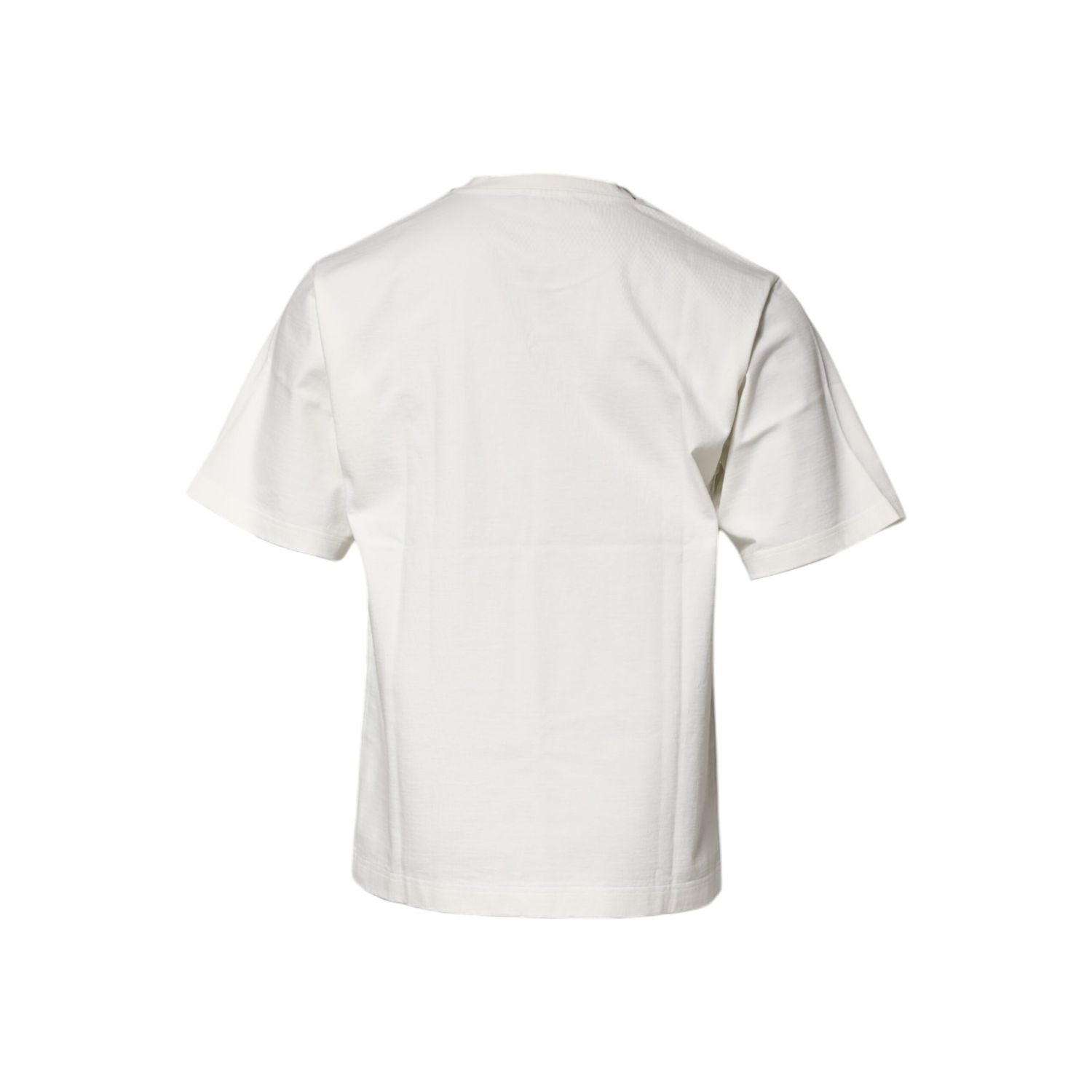Dolce & Gabbana White Cotton DG Logo Print Round Neck T-shirt