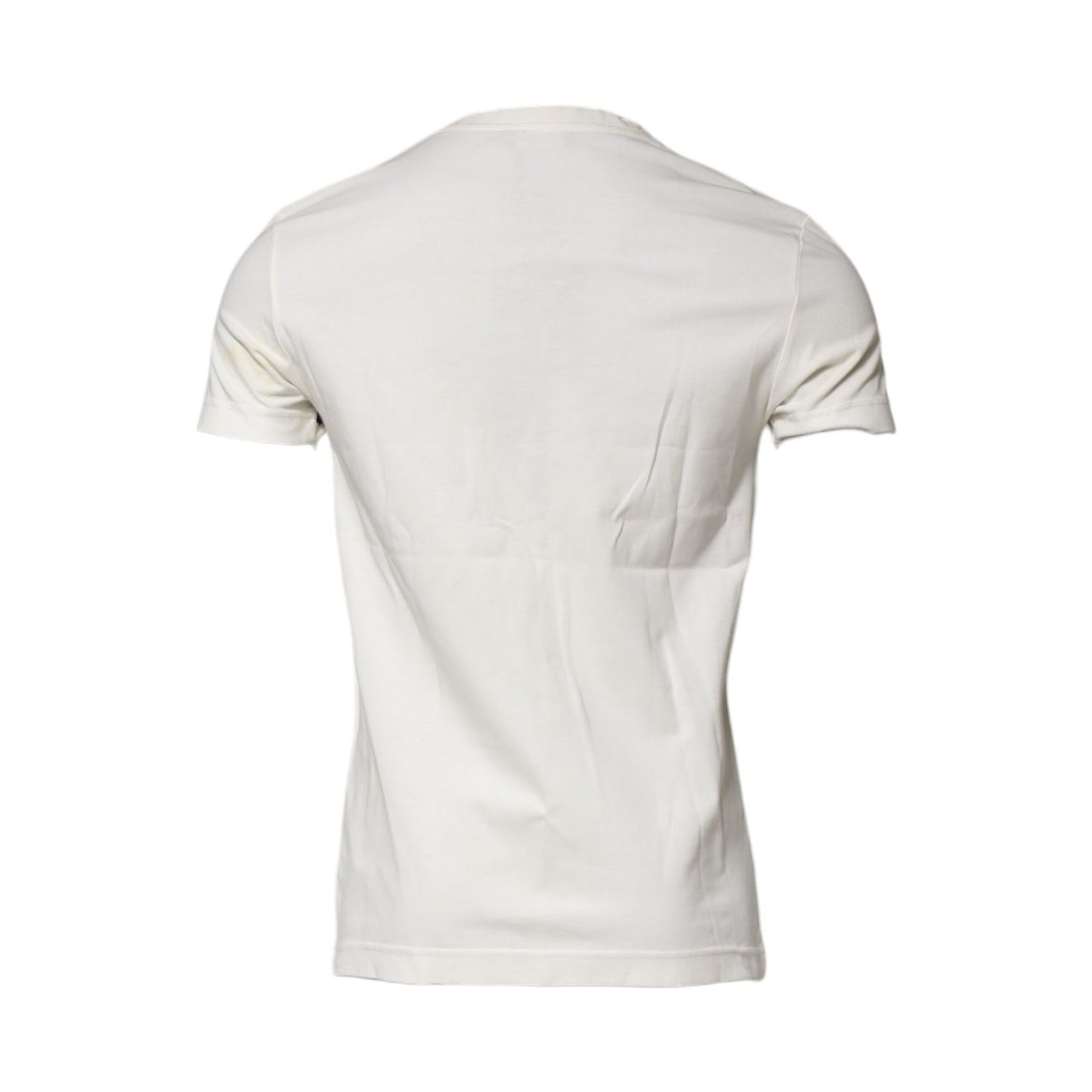 Dolce & Gabbana White Cotton Logo Bandana Print T-shirt