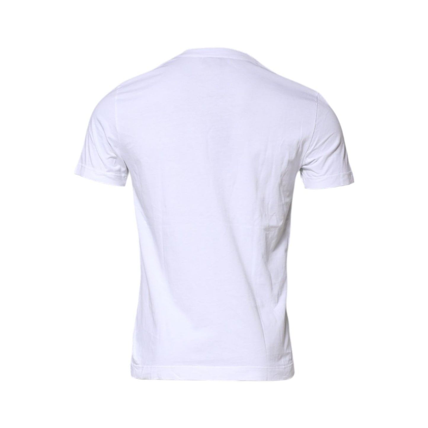 Dolce & Gabbana White Cotton Crew Neck Short Sleeves T-shirt