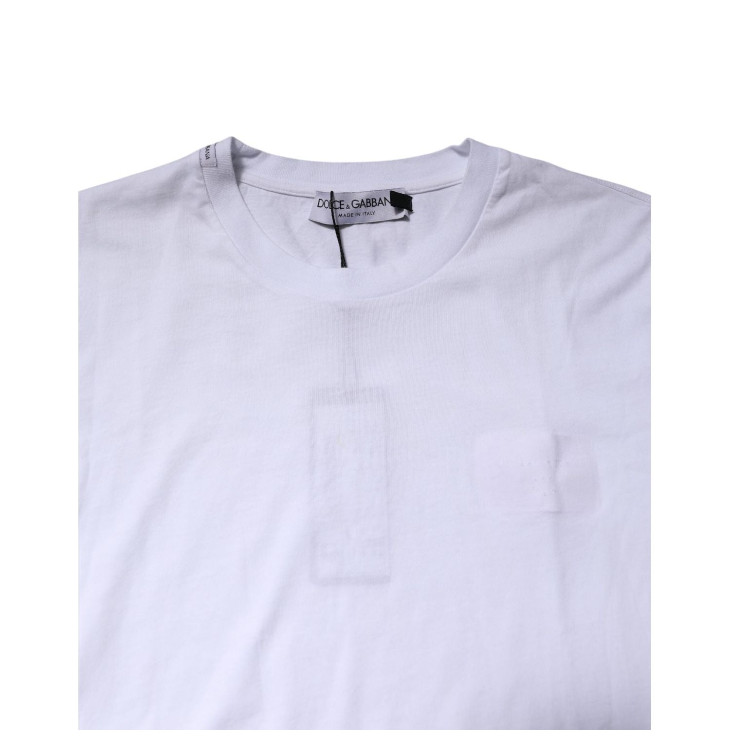 Dolce & Gabbana White Cotton Crew Neck Short Sleeves T-shirt