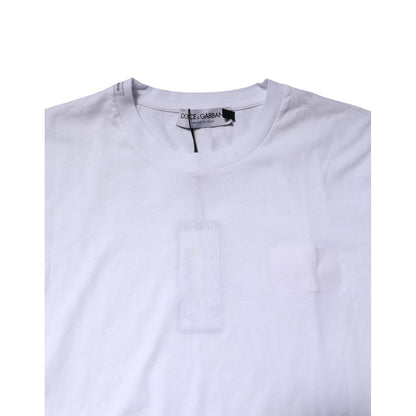 Dolce & Gabbana White Cotton Crew Neck Short Sleeves T-shirt
